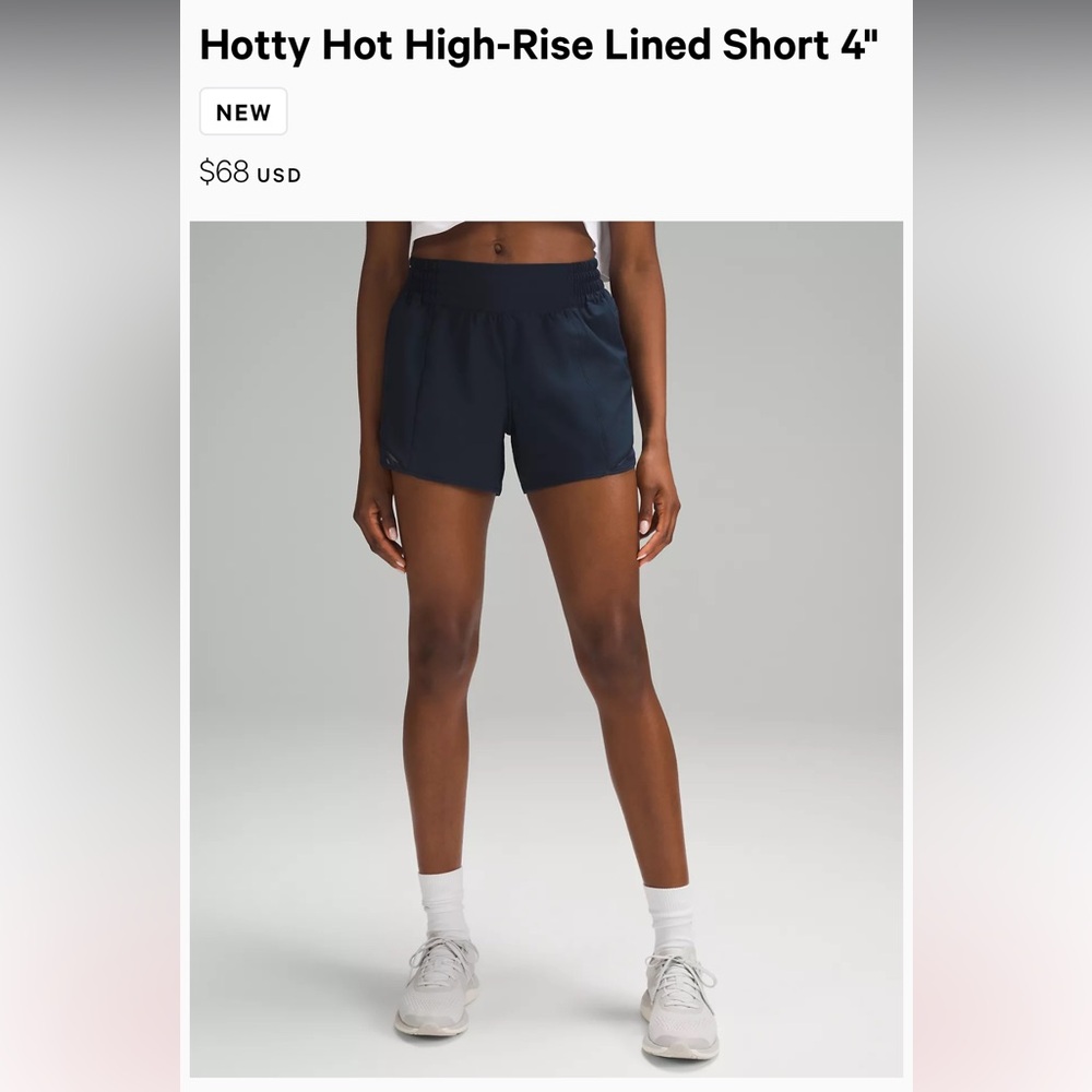 Lululemon Hotty Hot High-Rise Lined Shorts, size 8
